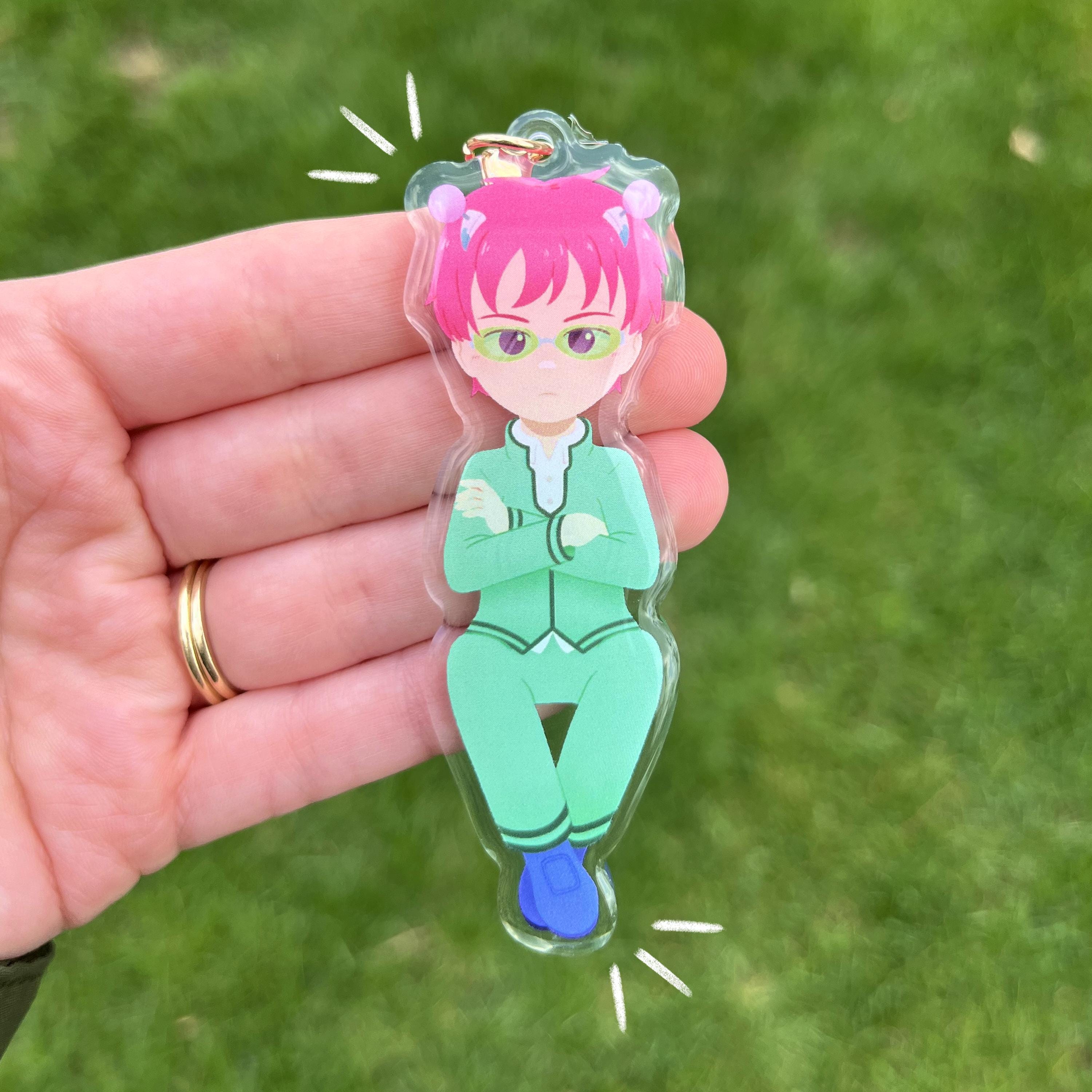 Saiki K Chibi Double-Sided Keychain | 3.5 Inch Anime Epoxy Acrylic Charm