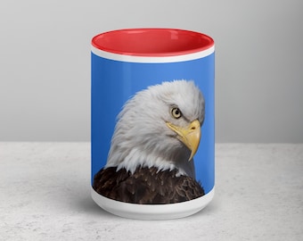 Vintage Adlerkopf-Kaffeetasse: Keramiktasse der amerikanischen Wildtierkultur