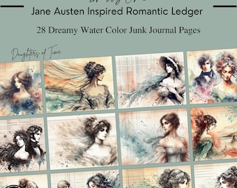 Jane Austen Journal Pages: 1800s Victorian Ledger Style Ephemera (Digital Download)