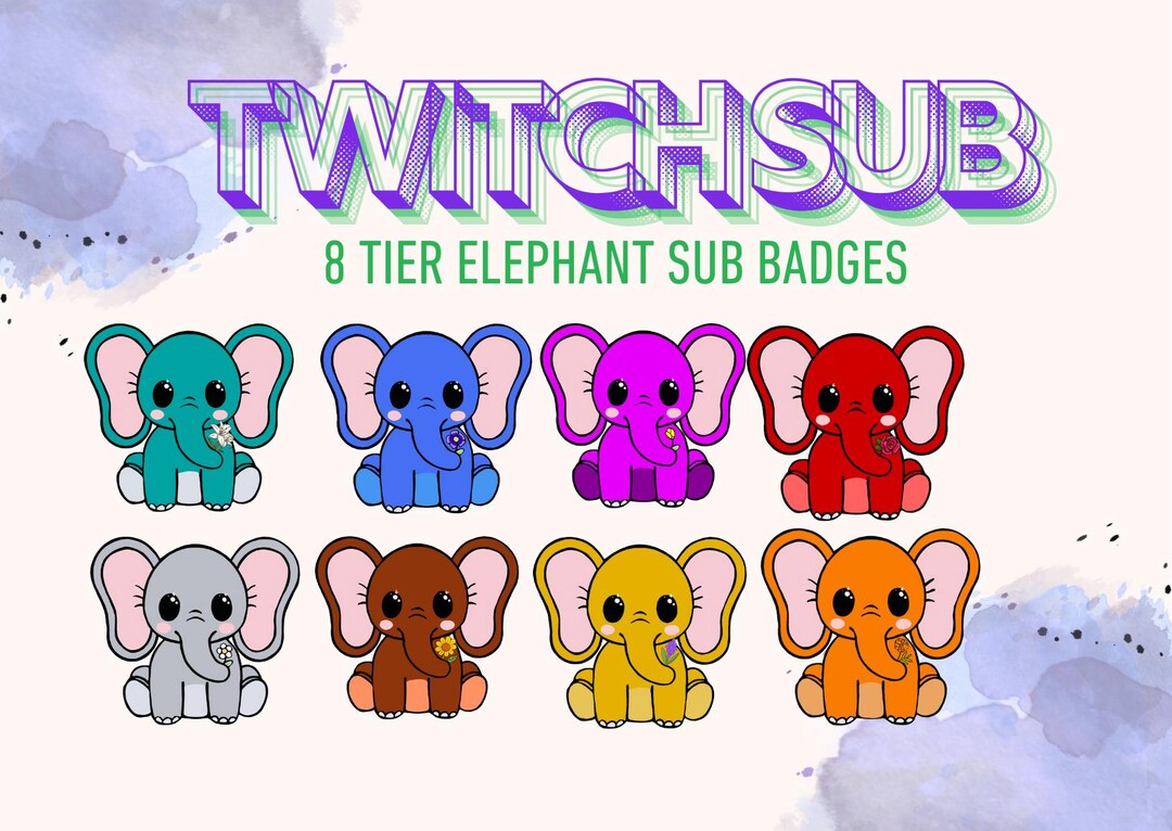 Elephant Holding Flow Sub Badges - Etsy
