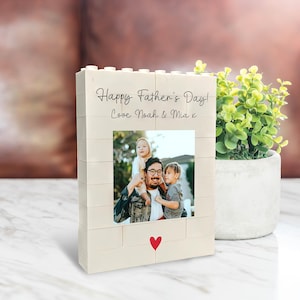 Custom LEGO Brick Photo Frame for Dad, Custom Message with Photo Block Display, Building Block,Dad Puzzle Gift,Gift For Husband,Gift for Dad