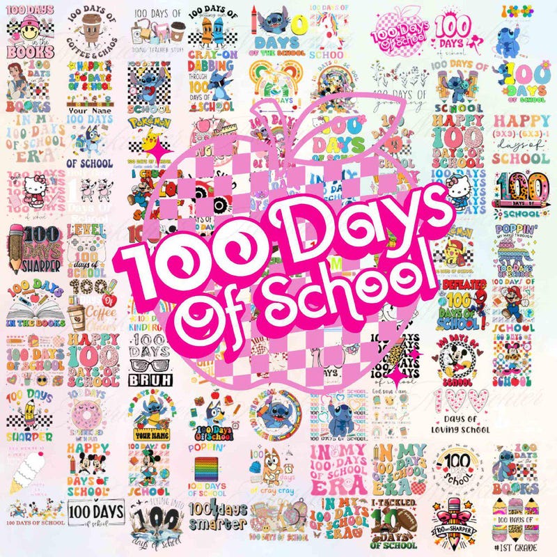 100 Days of School Png - Etsy