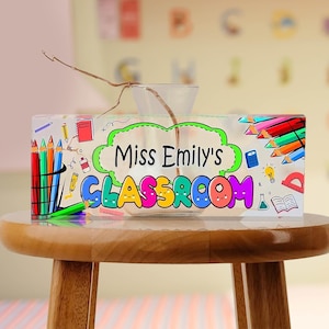 Personalized Classroom Desk Name Plate, Custom Acrylic Sign for Teachers, Classroom Decor, Gift For Teacher, Back to School Gift, Desk Plate