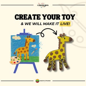 Custom Toy from Paint | Personalized Keepsake for Parents | Picture into Toy | Memory Toy from Artwork | Gift Idea Using Kids Art | Drawing