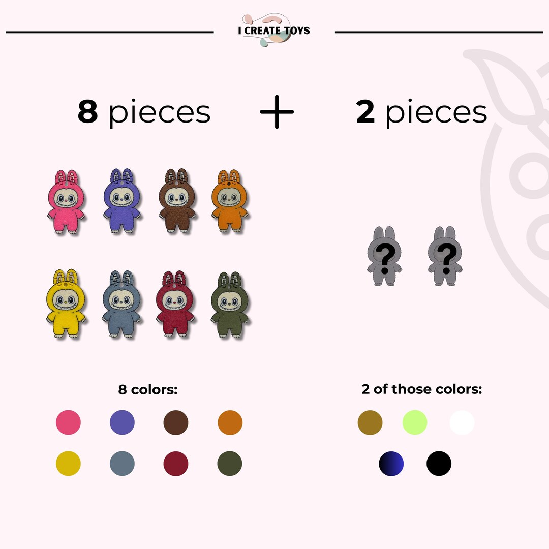 Labubu Keychain Kit Labubu Inspired Keychains Set of 10 Units, Cute Minature Labubu ...