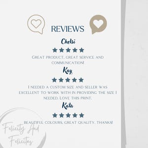 May include: A digital graphic displaying customer reviews with the heading REVIEWS and two heart-shaped speech bubble icons. Three testimonials are listed from Chelsi, Kay, and Kata, each accompanied by five dark blue stars and written feedback.