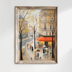 Printable Abstract Fall Paris Wall Art Instant Download