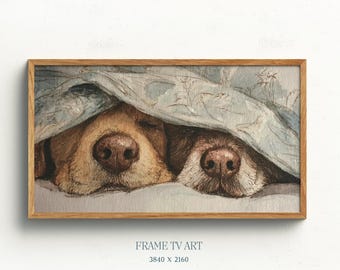 Samsung Frame TV Art Cute Dog Nose Digital TV Vintage Pet Screensaver Instant Download