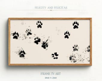 Dog Paw Samsung Frame TV Art Trendy Doggie Paw Print Digital TV Painting Pet Owner Home Decor Idea Instant Download