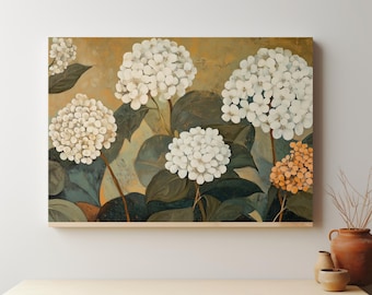 Pastel Hydrangea Print: Cottagecore Botanical Wall Art (Digital Download)