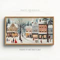 Snowy Village Samsung Frame TV Art, Cozy Christmas Landscape TV Art, Christmas Cottagecore Decor, Winter Holiday Decor, Digital Download