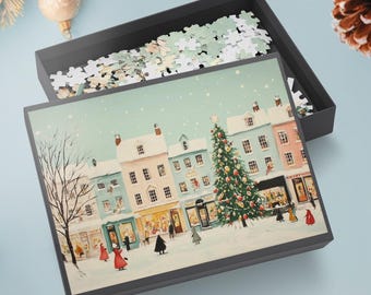 Christmas Holiday Puzzle Festive 1000 Piece Jigsaw Winter Wonderland Home Decor Family Game Night In Activity Seasonal Gift for Puzzle Lover