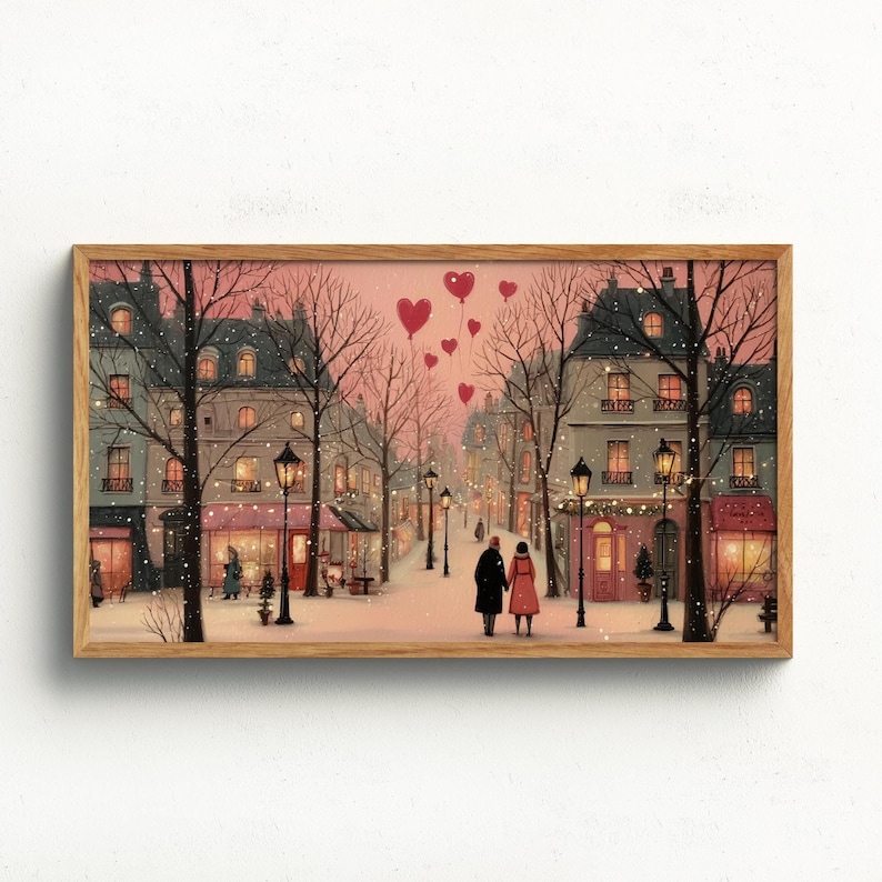 Cute Valentine's Day Samsung Frame TV Art February TV Art Decor Idea Valentines Home Decoration Idea Digital Download image 1