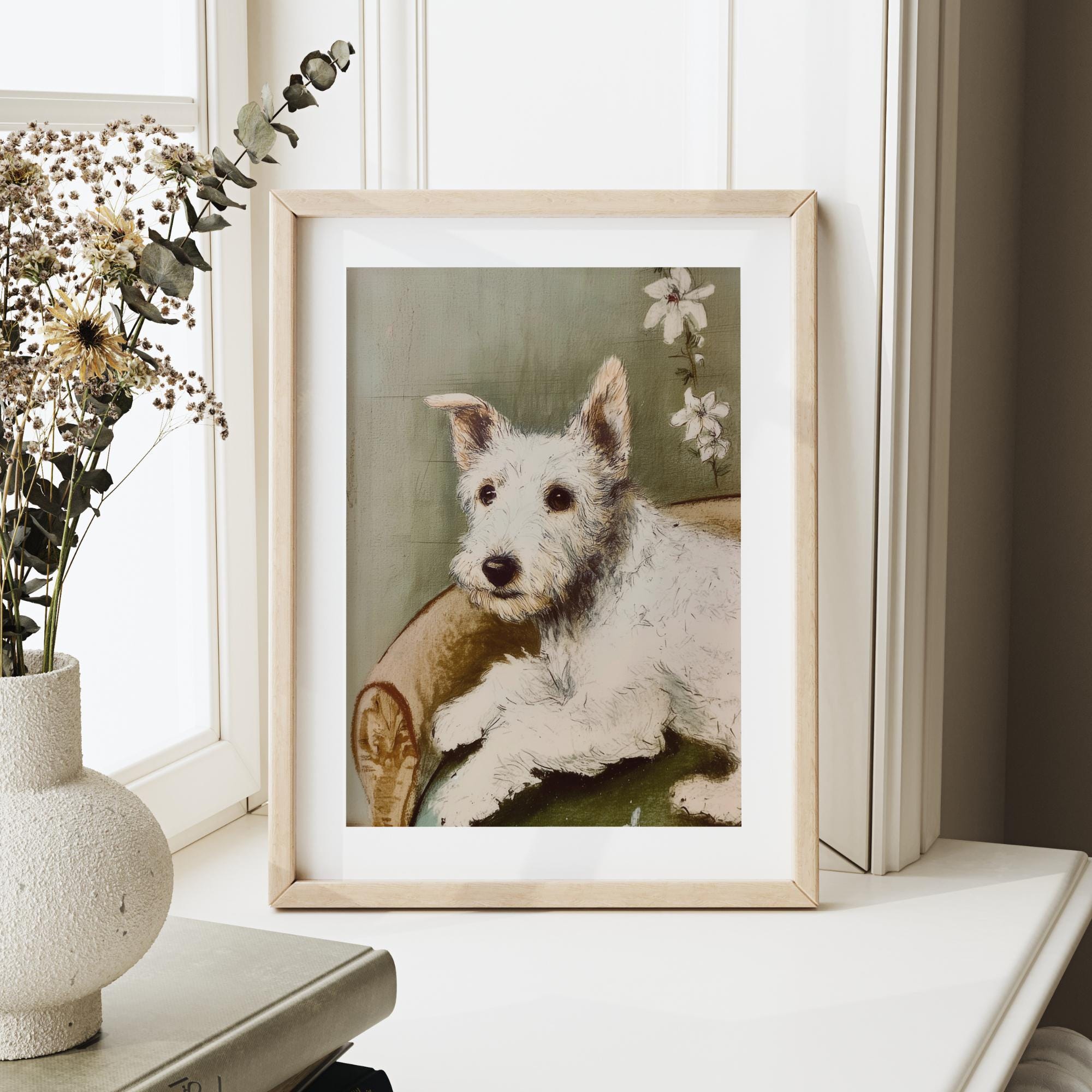 Printable Dog Wall Art Bundle Vintage Inspired Pet Painting Set Digital ...