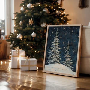 Vintage Inspired Snowy Forest Printable for Classic Christmas Decor