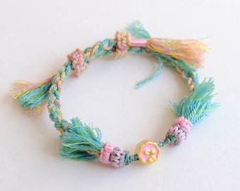 Handwoven Tibetan Rope Tassel Bracelet | Lantern Festival Bracelet | Thick Handwoven Bracelet | Cotton Braided Bracelet | Unique Adjustable