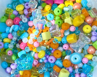 30g Rainbow Colour Glass Bead Mix Faux Pearl, DIY Embroidery