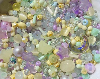 Pastel Glass Bead Mix | DIY Craft Beads, Jewelry Making (30g)