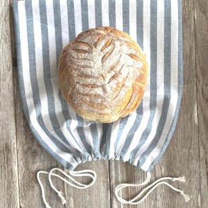 Beeswax Infused Linen Sourdough Bread Bag, Reusable Bread Storage, 14x13 or 17x13 Inches image 15