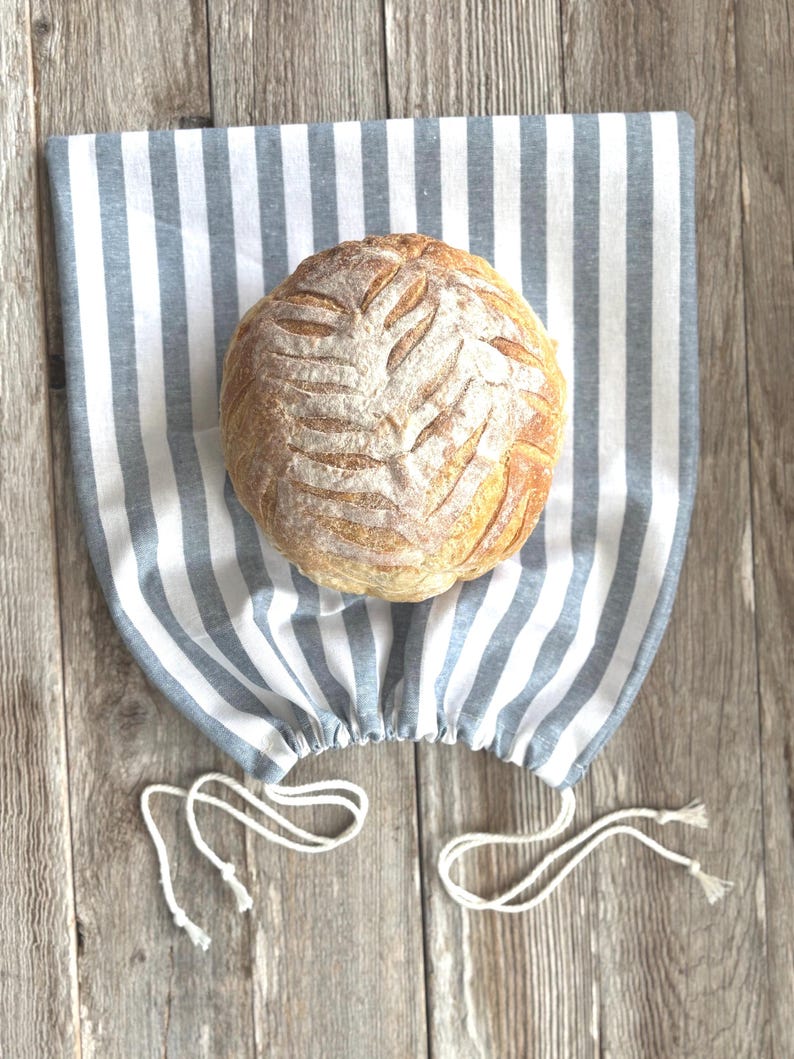 Beeswax Infused Linen Sourdough Bread Bag, Reusable Bread Storage, 14x13 or 17x13 Inches image 15