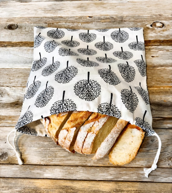 Beeswax Infused Linen Sourdough Bread Bag, Reusable Bread Storage, 14x13 or 17x13 Inches