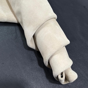 Beige Suede Leather, 1.2-1.4mm 1.2 sqm. Genuine Leather, Leather For Crafts, First Grade, Premium Leather