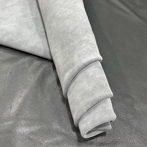 Gray Suede Leather, 1.2-1.4mm 1.5 sqm. Genuine Leather, Leather For Crafts, First Grade, Premium Leather