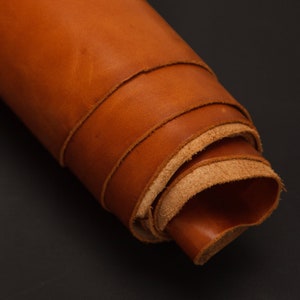Pelle di vitello arancione Analin, 2,2 mq, 1,5-1,8 mm, per artigianato, prima scelta, pieno fiore, pelle intera, vera pelle, pelle pazza