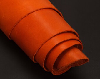 Analin Orange, First Grade Leather, 2.1 Sqm, 1.5-1.8 mm, Calf Skin, For Crafts, Top Grain, Full Hide, Genuine Leather, Crazy Leather