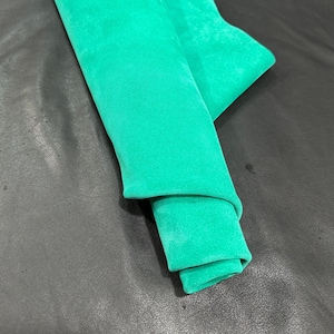 GreenSuede Leather, 1.2-1.4mm 1.4 sqm. Genuine Leather, Leather For Crafts, First Grade, Premium Leather, White Suede