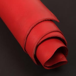 Narcissus Fuchsia Vachetta Leather, 2 Sqm, 1.5-1.8 mm, Vegetable Tanned, First Grade, Top Grain, Full Hide, Genuine Leather. Orange Leather