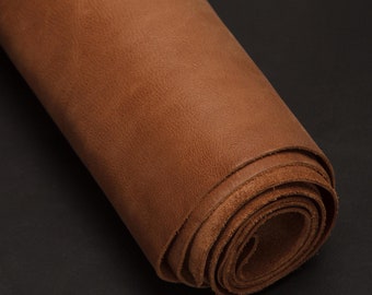 Tan Brown Floater Leather: Full Grain Oil Tanned Hide (2.2 sqm, 1.6-1.8 mm)