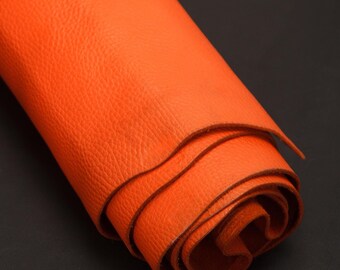 Orange Floater Leather: Full Grain Oil Tanned Leather for Crafts (1.5 sqm, 1.6-1.8 mm)