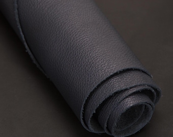 Navy Blue Full Grain Leather, Oil Tanned Floater Leather, 1.7 sqm