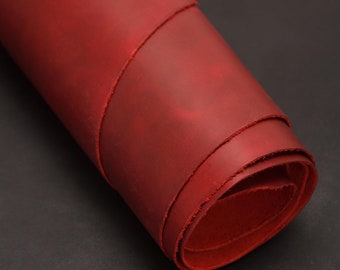 Red Crazy Horse Full Grain Leather, 1.6-1.8mm Cowhide
