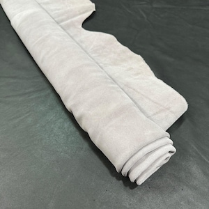 Cream Suede Leather, 1.2-1.4mm 1.7 sqm. Genuine Leather, Leather For Crafts, First Grade, Premium Leather, White Suede