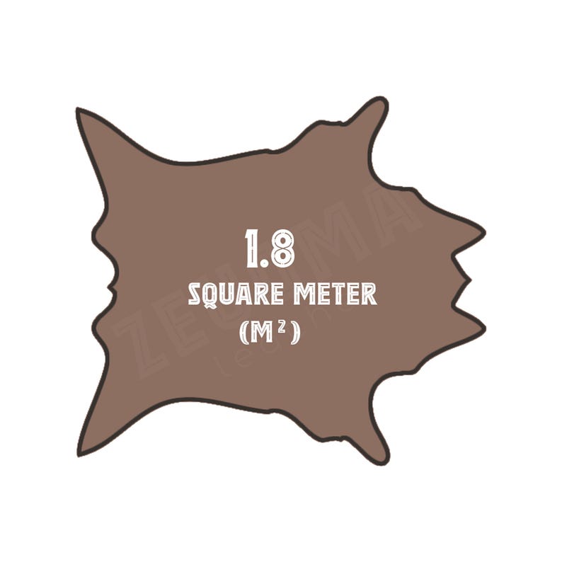 May include: A brown, irregularly shaped object with the text "1.8 SQUARE METER (M&sup2;)" in white. The object is set against a white background. The text indicates the area measurement.