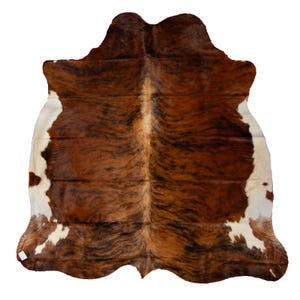 XXXL Premium Tricolor Calfskin Hide, 180x220cm, Real Tricolor Cowhide Rug, Western Decor, Speckled, 100% Natural