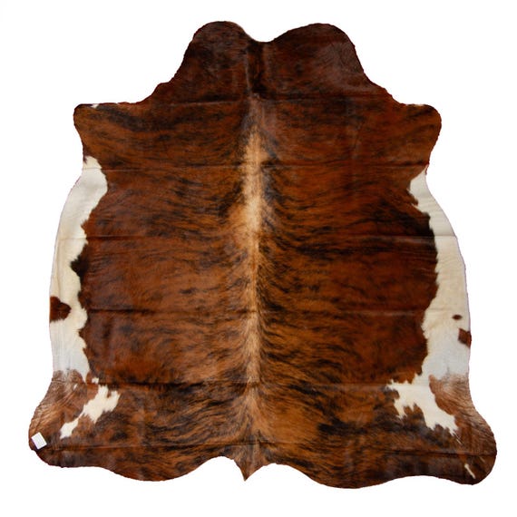 XXXL Tricolor Cowhide Rug, Western Decor (180x220cm)