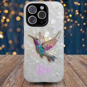 Capa de telefone Hummingbird Mosaic, capa de telefone Dreamy Bird / iPhone 16 15 14 13 12 11 pro max | Samsung Galaxy S22 S23 S24 Ultra, Google Pixel