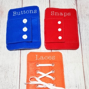 Closure Boards - Button, Snap, and Lacing Practice - Toddler Learning Toy - Educational Gift - Church Activity - Preschool Toy - # 3964