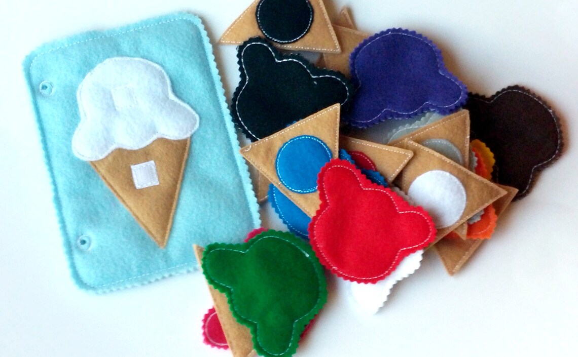 Quiet Book Page With 11 Color Matching Ice Cream Cones Perfect for Busy ...
