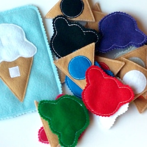 Quiet Book Page With 11 Color Matching Ice Cream Cones Perfect for Busy ...