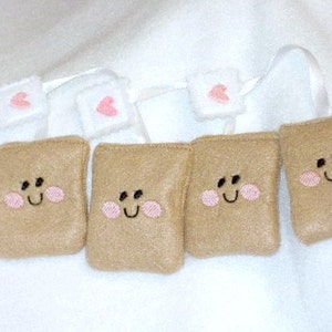 Felt play food - pretend food - play kitchen food - tea bags set of 4 perfect for tea party #PF2529