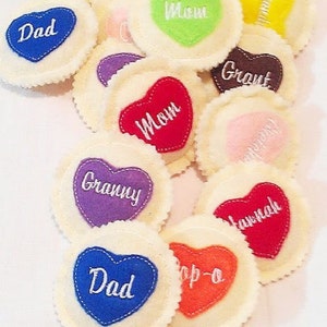 Valentine personalized heart cookie Felt play food pretend food play kitchen food PF2511 image 4