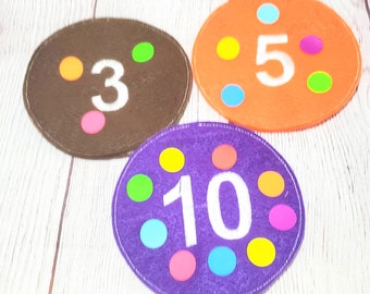 Sticker dot busy bag 1-10 Learning Numbers Counting Game, Toddler Early Learning Activity #3944