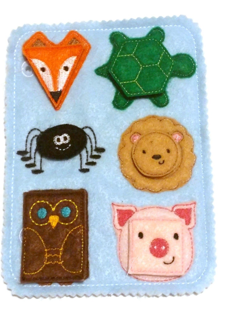 Animal Shapes Matching Quiet Book Page – Felt Learning Toy (5x7) image 3