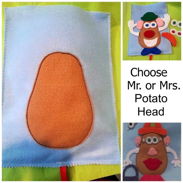 Potato head felt mat game Choose Mr. or Mrs. Potato head or buy both educational game learning toy Eco-Friendly felt game #3880