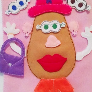 Mrs Potato head felt mat game educational game learning toy busy bags and quiet books Eco-Friendly felt game 111MAT image 1