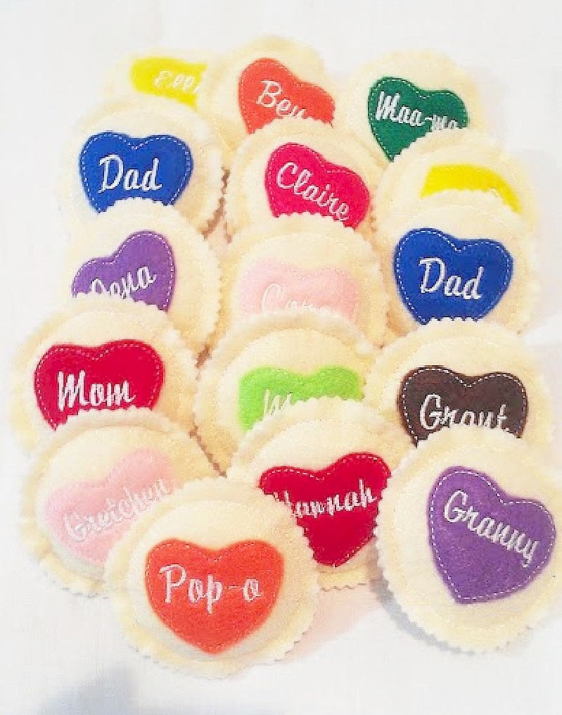 Valentine personalized heart cookie Felt play food pretend food play kitchen food PF2511 image 1